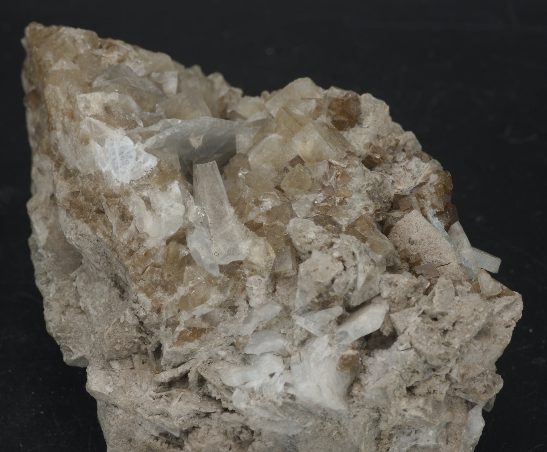 Brown "Root Beer" Fluorite and Celestite Crystal Cluster Mineral Specimen - Ohio, USA