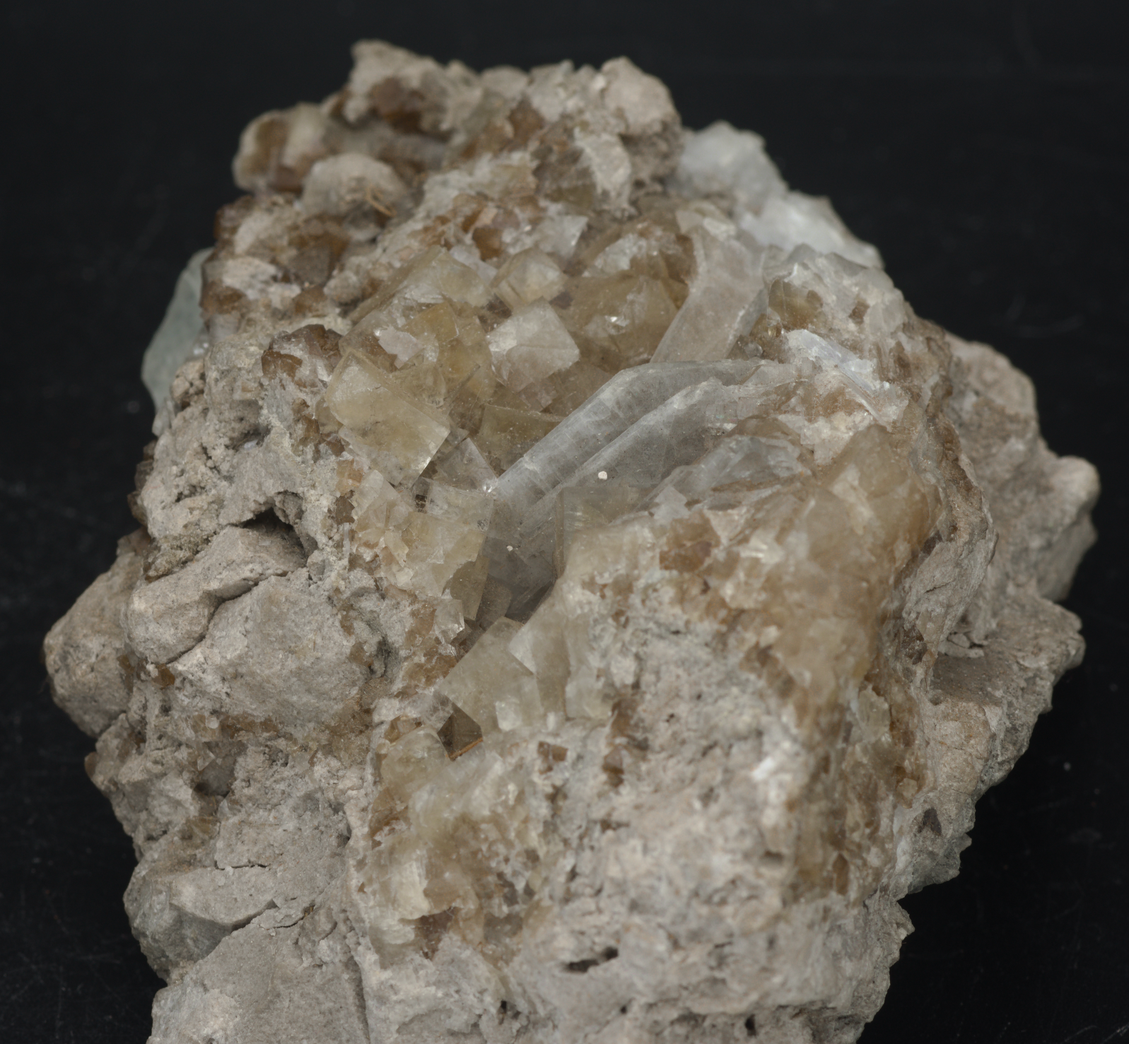 Brown "Root Beer" Fluorite and Celestite Crystal Cluster Mineral Specimen - Ohio, USA