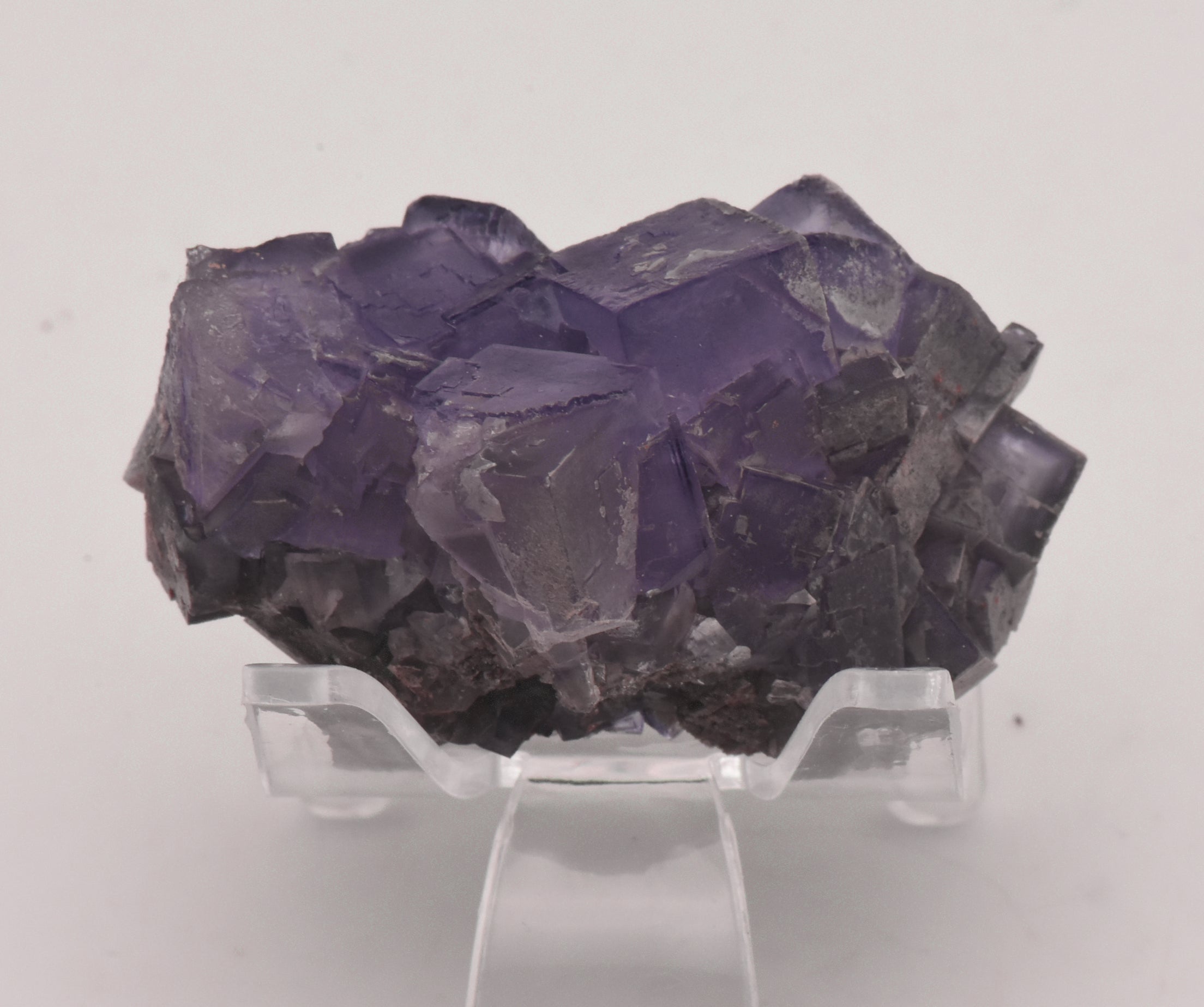 Purple Fluorite Crystal Cluster Mineral Specimen - Greece