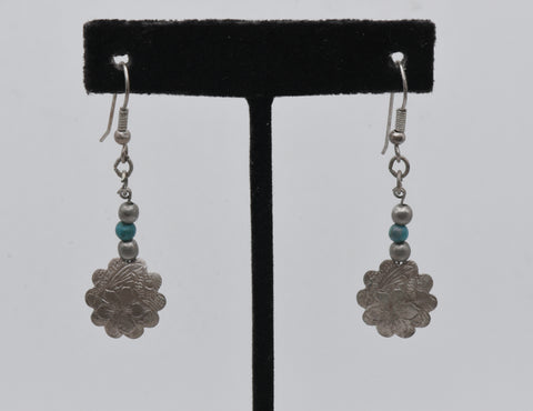 Vintage Silver and Turquoise Dangle Earrings