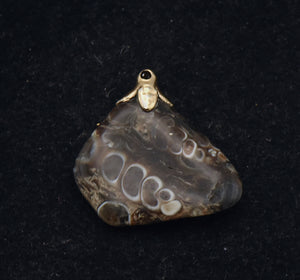 Turtella Jasper Tumbled Fossil Pendant