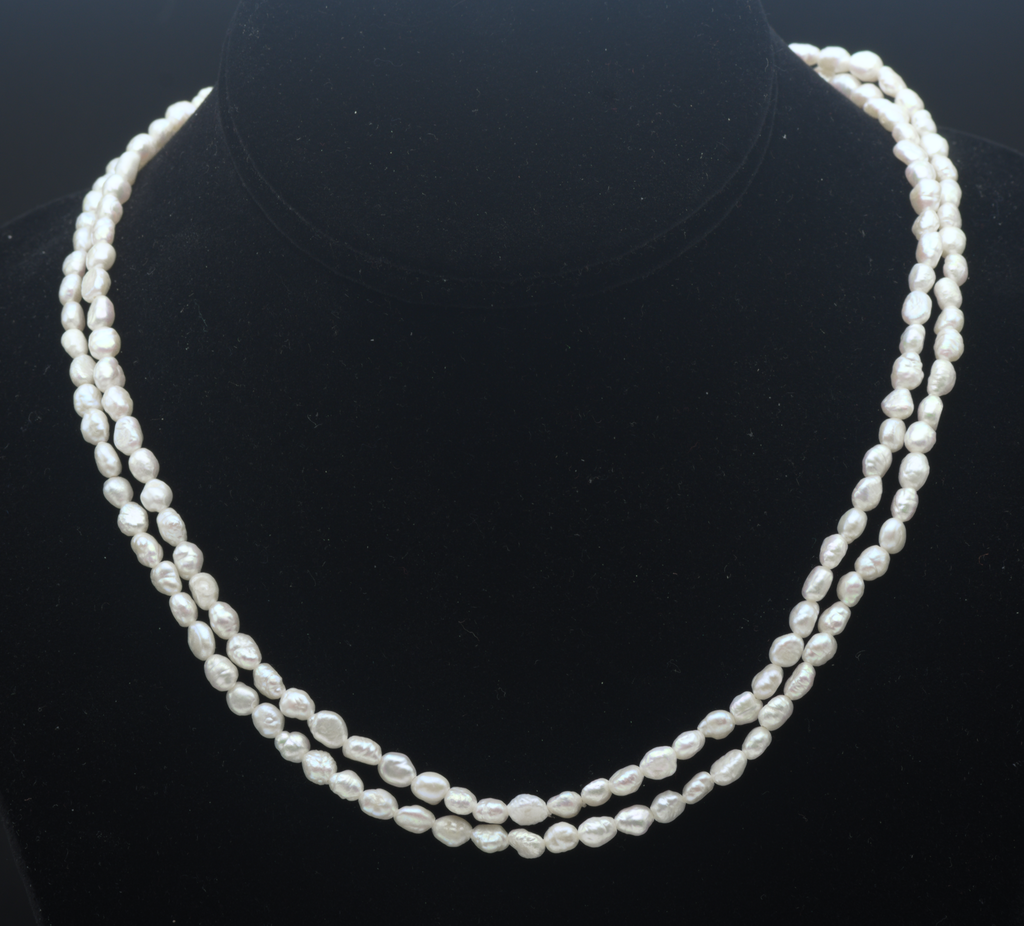 Vintage Freshwater Pearls Single Strand Necklace - 35"