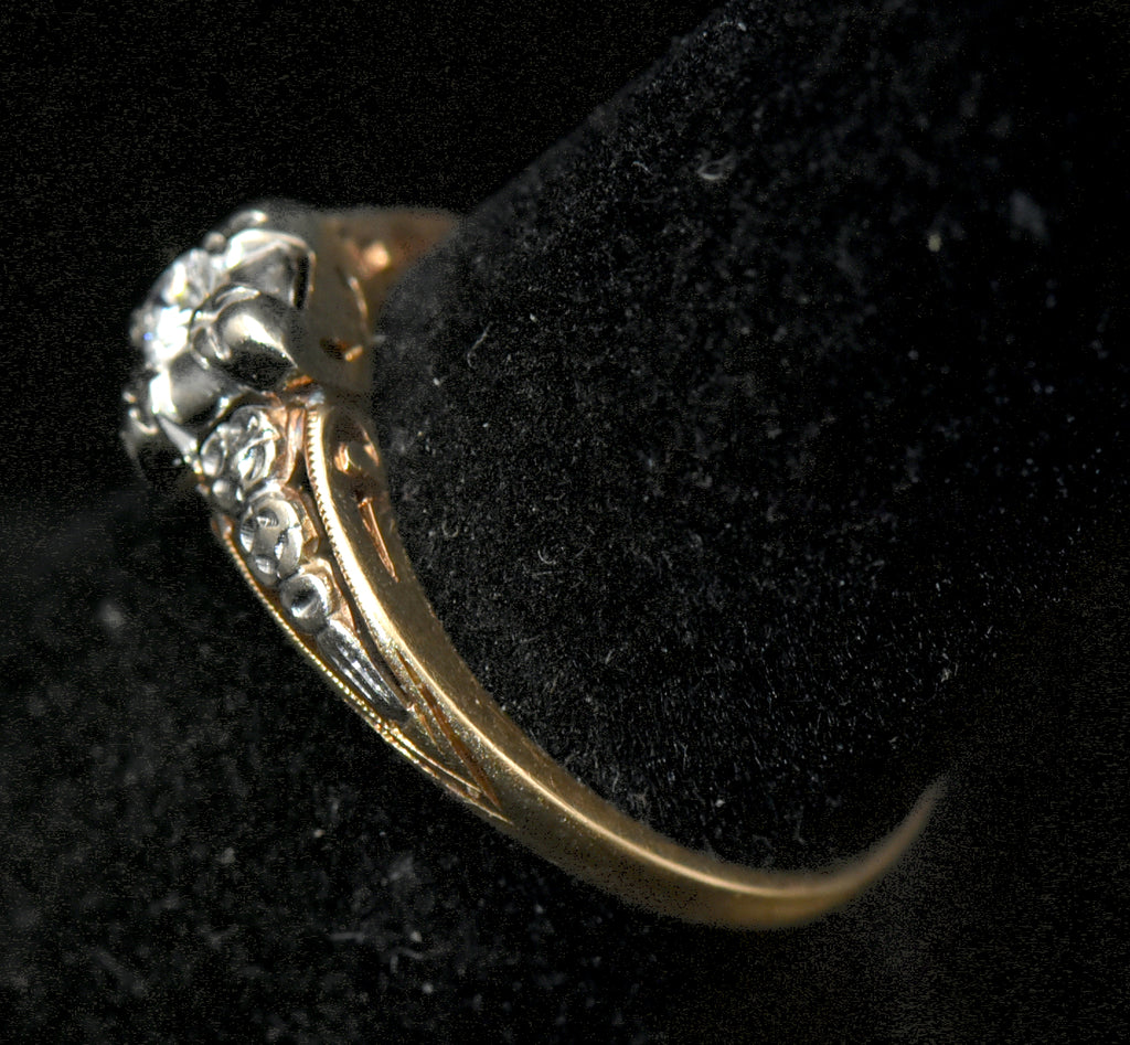 Vintage 14k Gold Solitaire Diamond Ring - Size 6.75