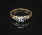Vintage 14k Gold Solitaire Diamond Ring - Size 6.75