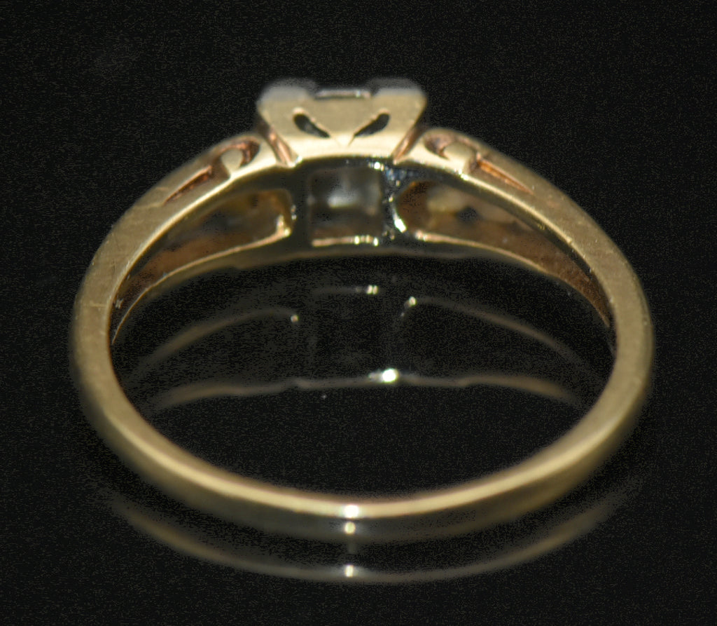 Vintage 14k Gold Solitaire Diamond Ring - Size 6.75