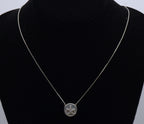 Vintage Mother of Pearl and Diamonds Sterling Silver Starfish Pendant Necklace