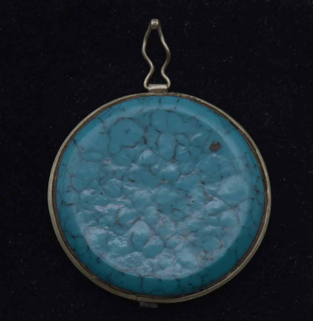 Vintage Faux Turquoise Metal Jewelry Finding