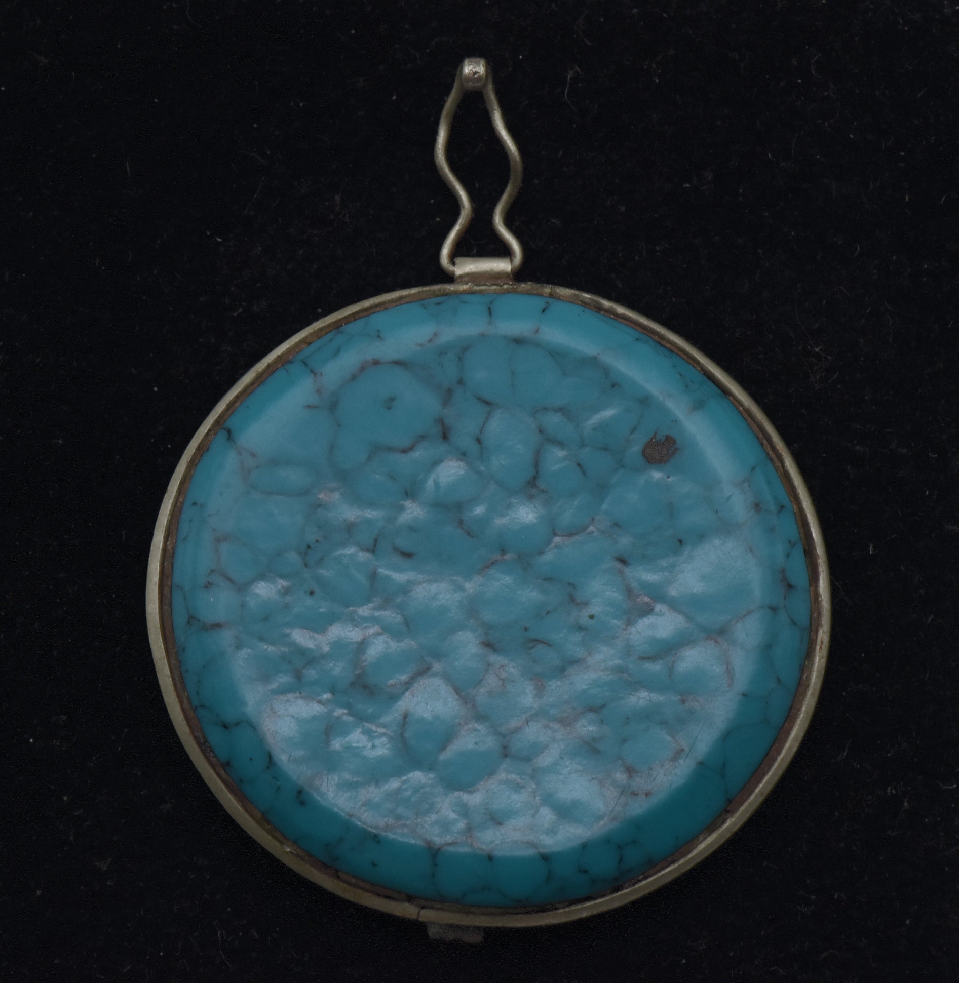 Vintage Faux Turquoise Metal Jewelry Finding