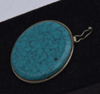 Vintage Faux Turquoise Metal Jewelry Finding