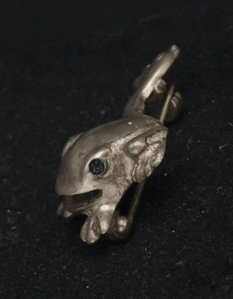 Vintage Sterling Silver Frog Brooch