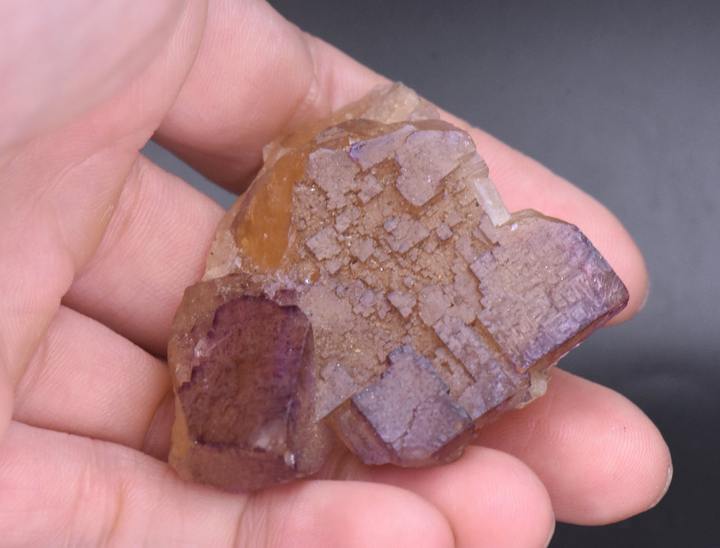 Yellow and Purple Fluorite Crystal Cluster Mineral Specimen - 70g