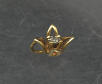 Vintage 14k Gold and Diamond Floral Tiny Pendant