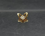 Vintage 14k Gold and Diamond Floral Tiny Pendant