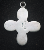 Vintage Handmade Sterling Silver Faux Stone Inlaid Pendant