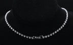 Vintage Silver Tone Rhinestone and Faux Pearl Necklace - 15.5"