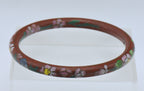 Vintage Red Cloisonne Bangle Bracelet