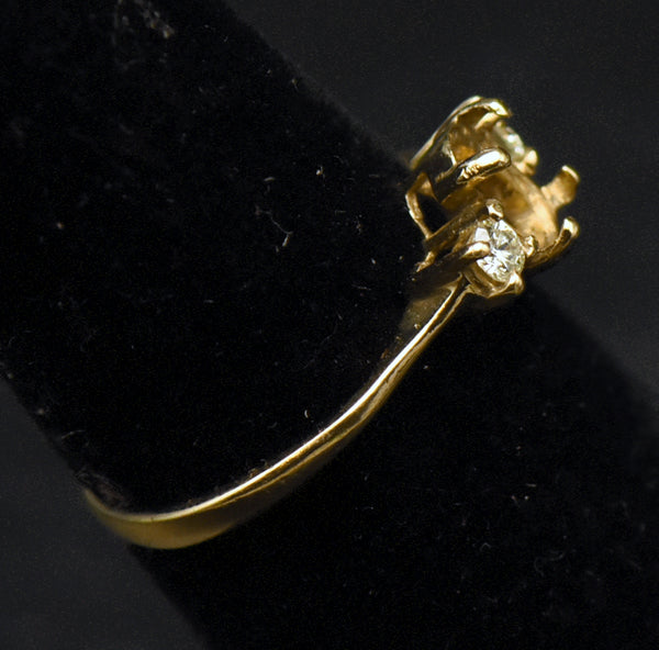 Vintage 14k Gold and Diamonds Semi-Mount Ring - Size 4