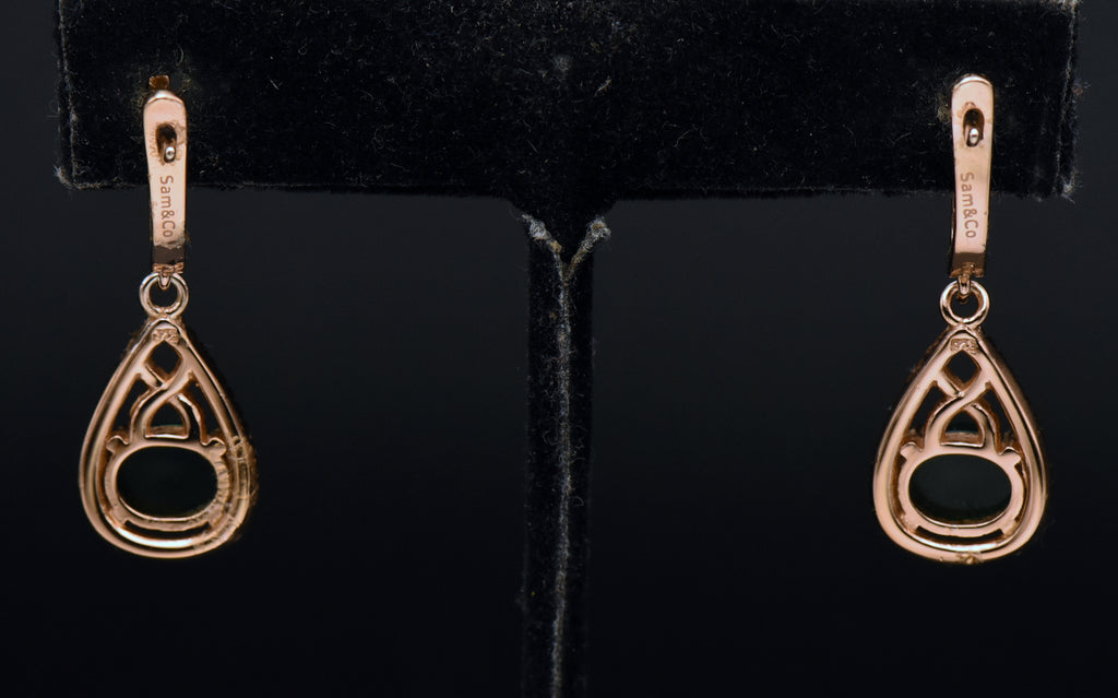 Vintage Rose Gold Tone Sterling Silver Dangle Earrings