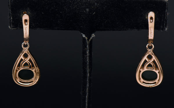 Vintage Rose Gold Tone Sterling Silver Dangle Earrings