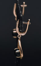 Vintage Rose Gold Tone Sterling Silver Dangle Earrings