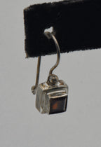 UNMATCHED Vintage Red Garnet Sterling Silver Dangle Earring