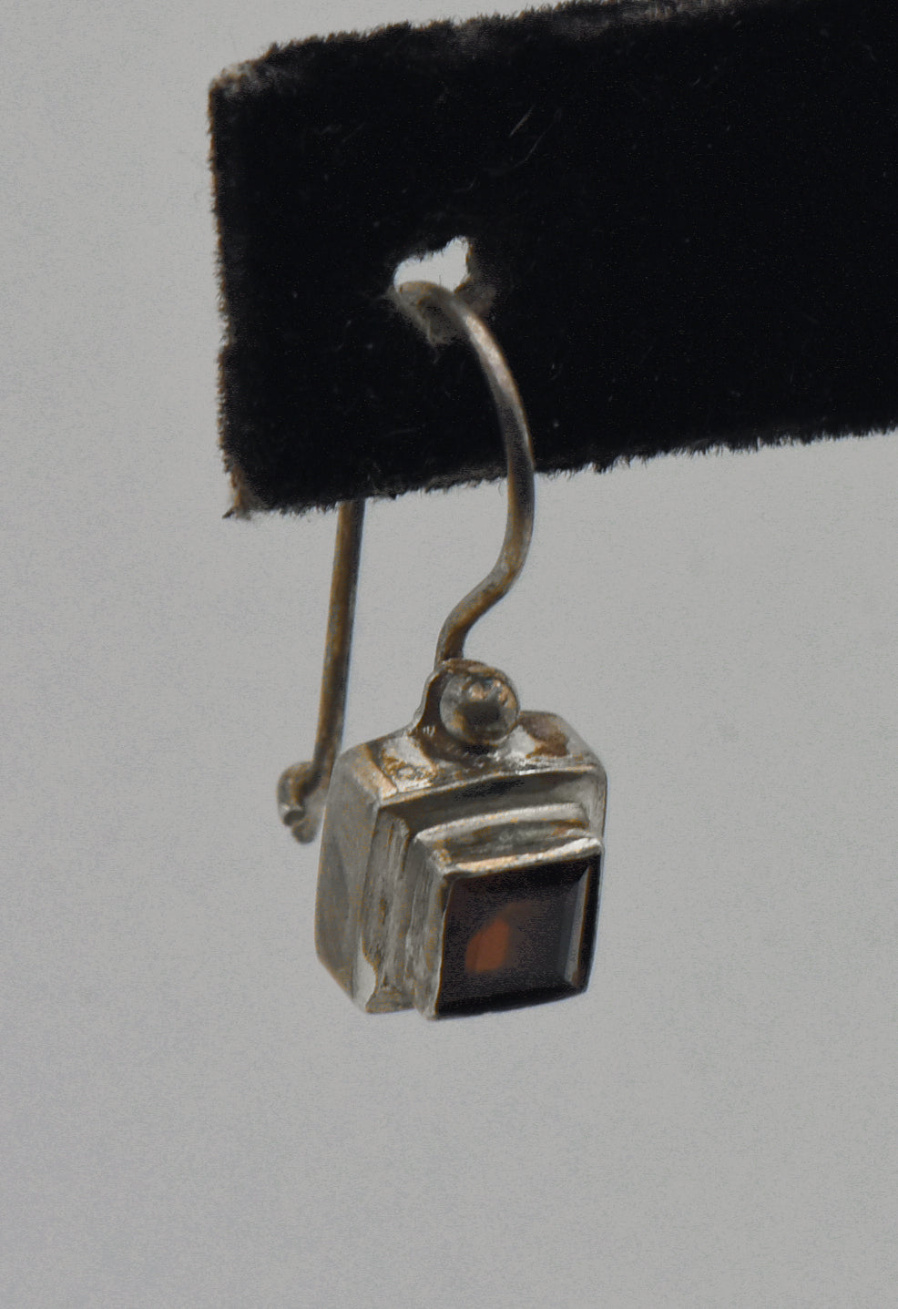 UNMATCHED Vintage Red Garnet Sterling Silver Dangle Earring