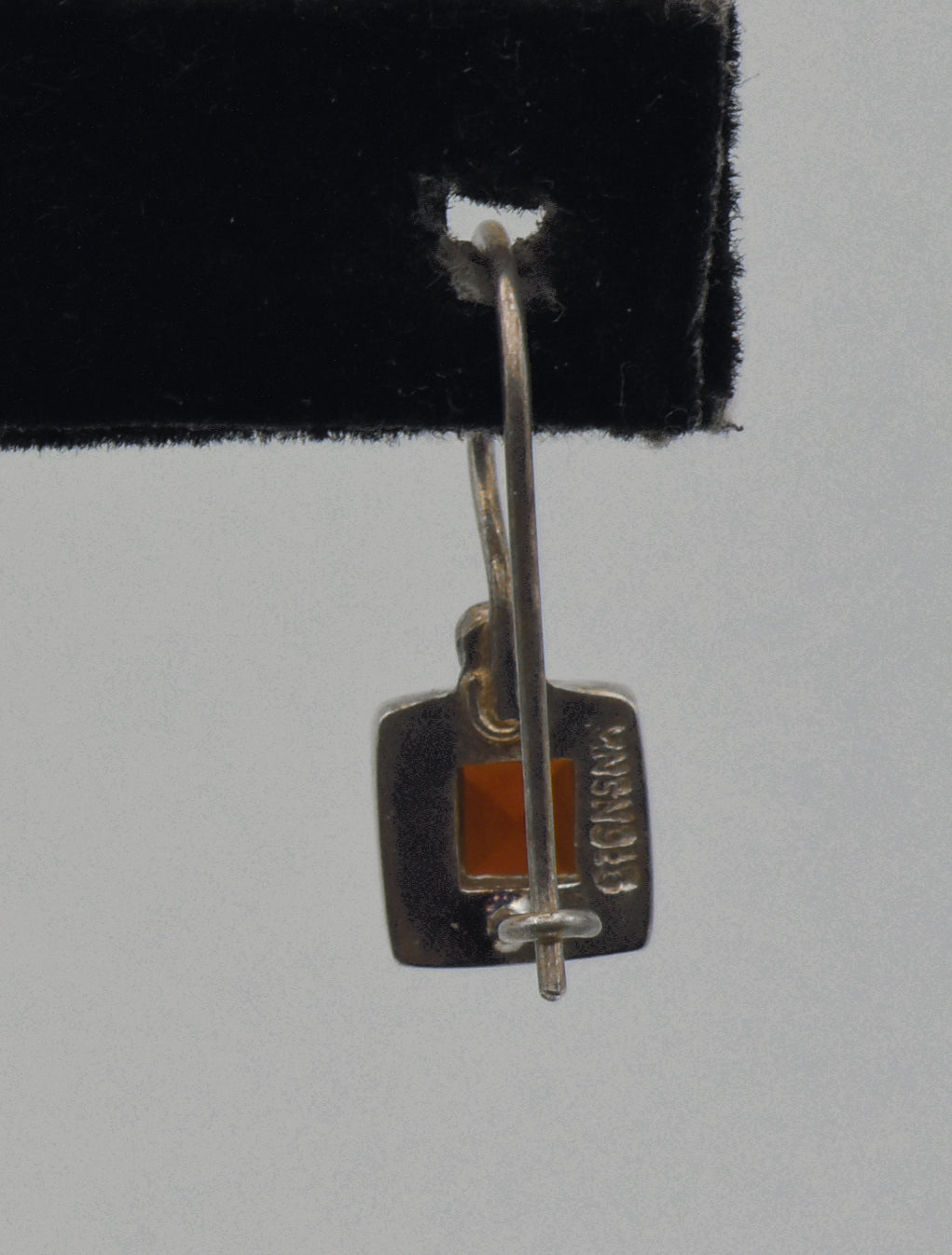 UNMATCHED Vintage Red Garnet Sterling Silver Dangle Earring