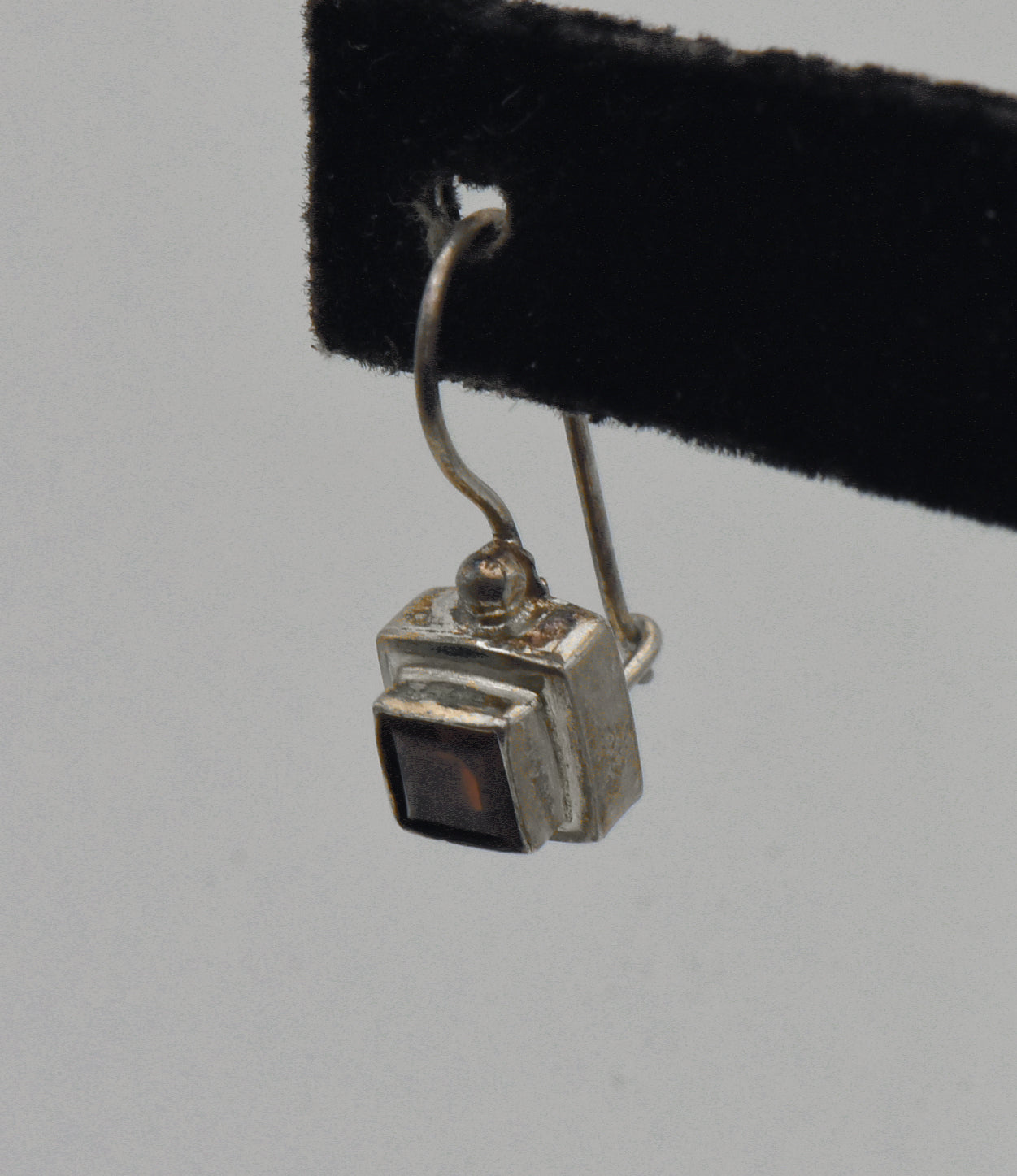 UNMATCHED Vintage Red Garnet Sterling Silver Dangle Earring