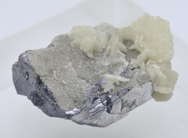 Galena with Barite, Quartz, and Fluorite Crystal Cluster Mineral Specimen - Illinois, USA