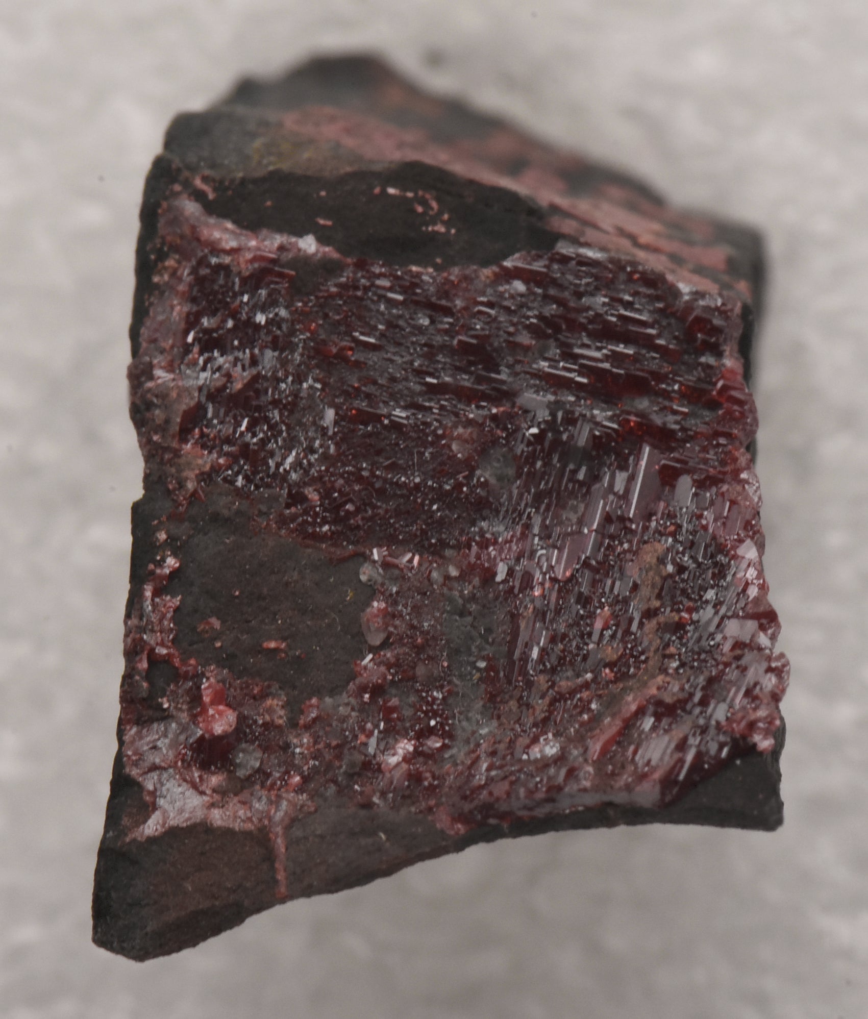 Realgar Crystals on Matrix Thumbnail Specimen - Nevada