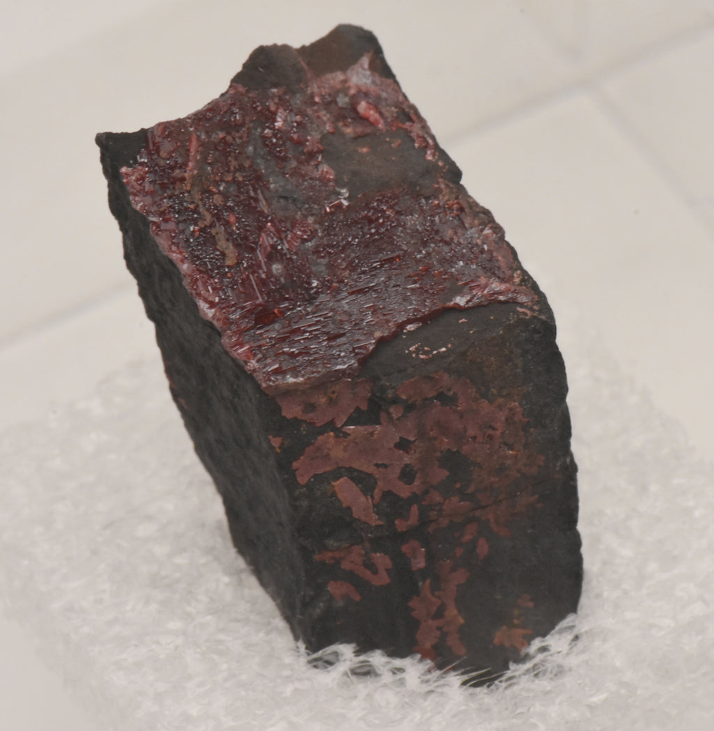 Realgar Crystals on Matrix Thumbnail Specimen - Nevada