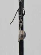 UNMATCHED Vintage Beautiful Red Garnet Cabochon Sterling Silver Dangle Earring