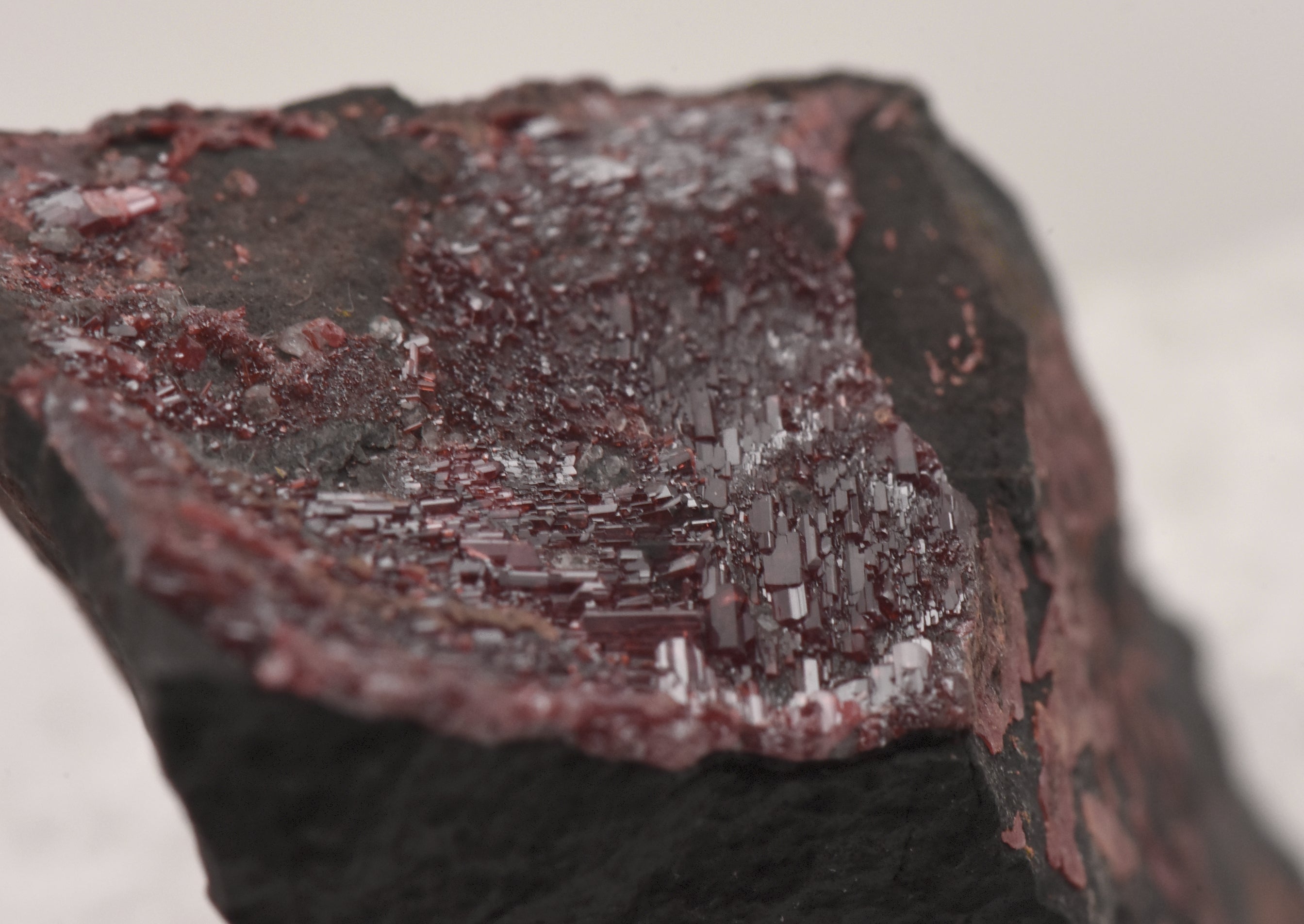 Realgar Crystals on Matrix Thumbnail Specimen - Nevada