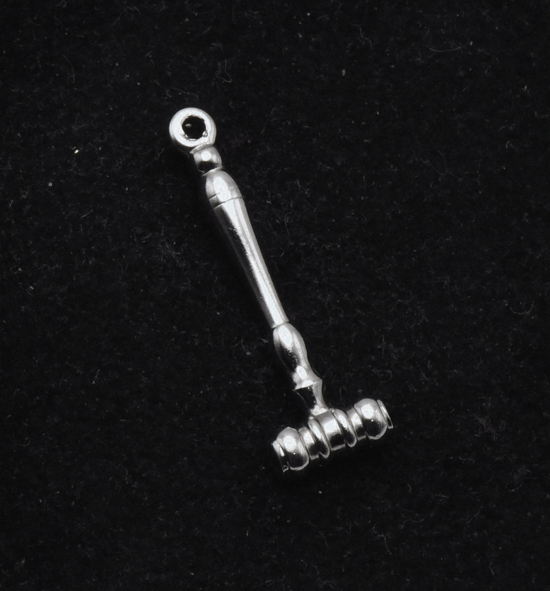 Vintage Silver Tone Metal Gavel Charm