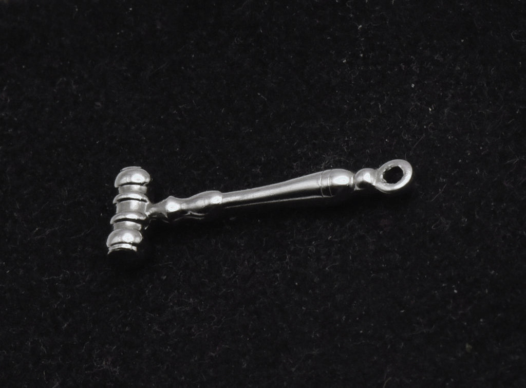 Vintage Silver Tone Metal Gavel Charm