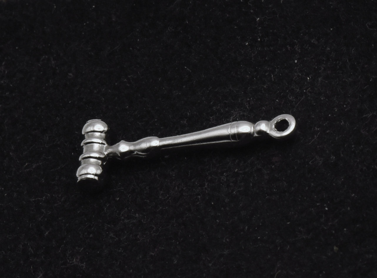 Vintage Silver Tone Metal Gavel Charm
