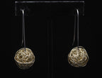 Vintage Handmade Sterling Silver and 14K Gold Wire Earrings