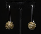 Vintage Handmade Sterling Silver and 14K Gold Wire Earrings