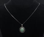 Vintage Handmade Mexican Calcite Pendant on Sterling Silver Chain Necklace - 20"