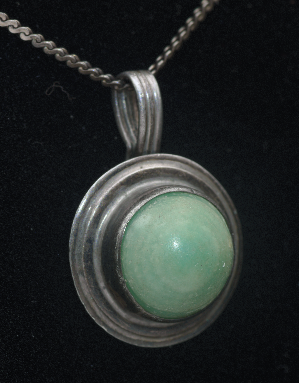 Vintage Handmade Mexican Calcite Pendant on Sterling Silver Chain Necklace - 20"