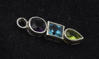 Vintage Sterling Silver Imitation Gemstones Pendant
