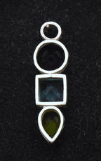 Vintage Sterling Silver Imitation Gemstones Pendant