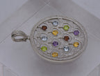 Stunning Colored Gemstones and Diamonds Chandelier Pendant on Multi-Strand Sterling Chain Necklace
