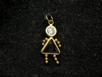 Vintage 14k Purple Crystal Girl Stick Figure Charm