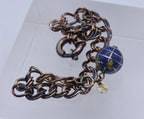 Vintage Sterling Silver Globe Charm Bracelet