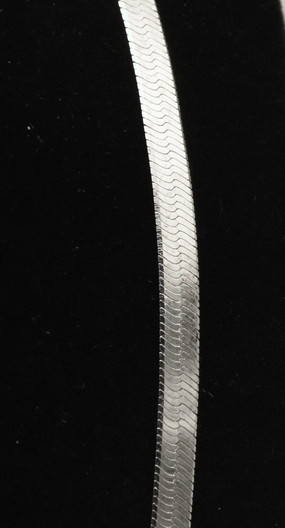 Vintage Italian Sterling Silver Herringbone Link Chain Necklace - 24"