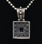 Vintage Sterling Silver Multi-Gem Pendant Chain Necklace - 16.25"