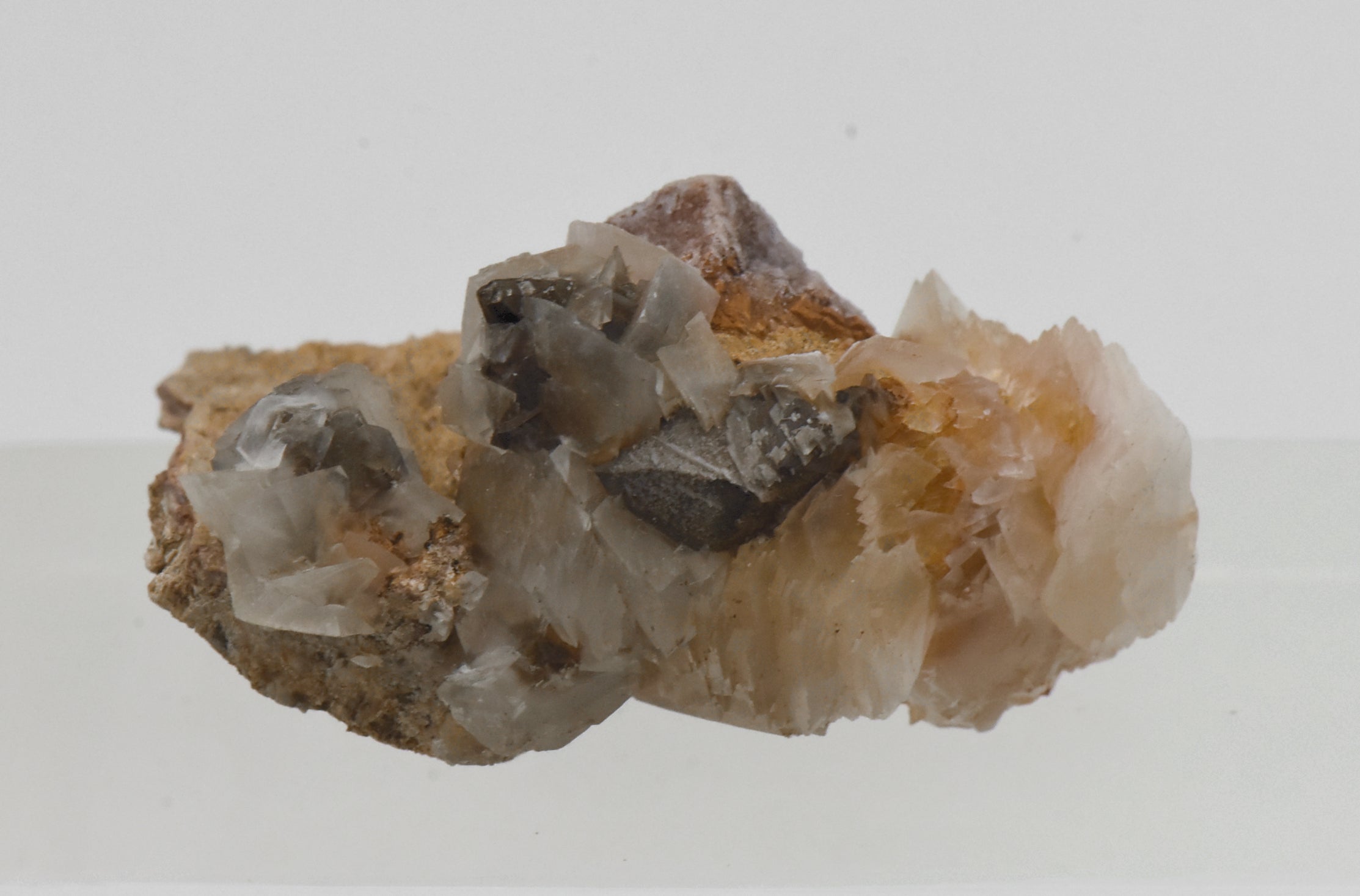 Calcite with Goethite Pseudomorph of Pyrite - Wales