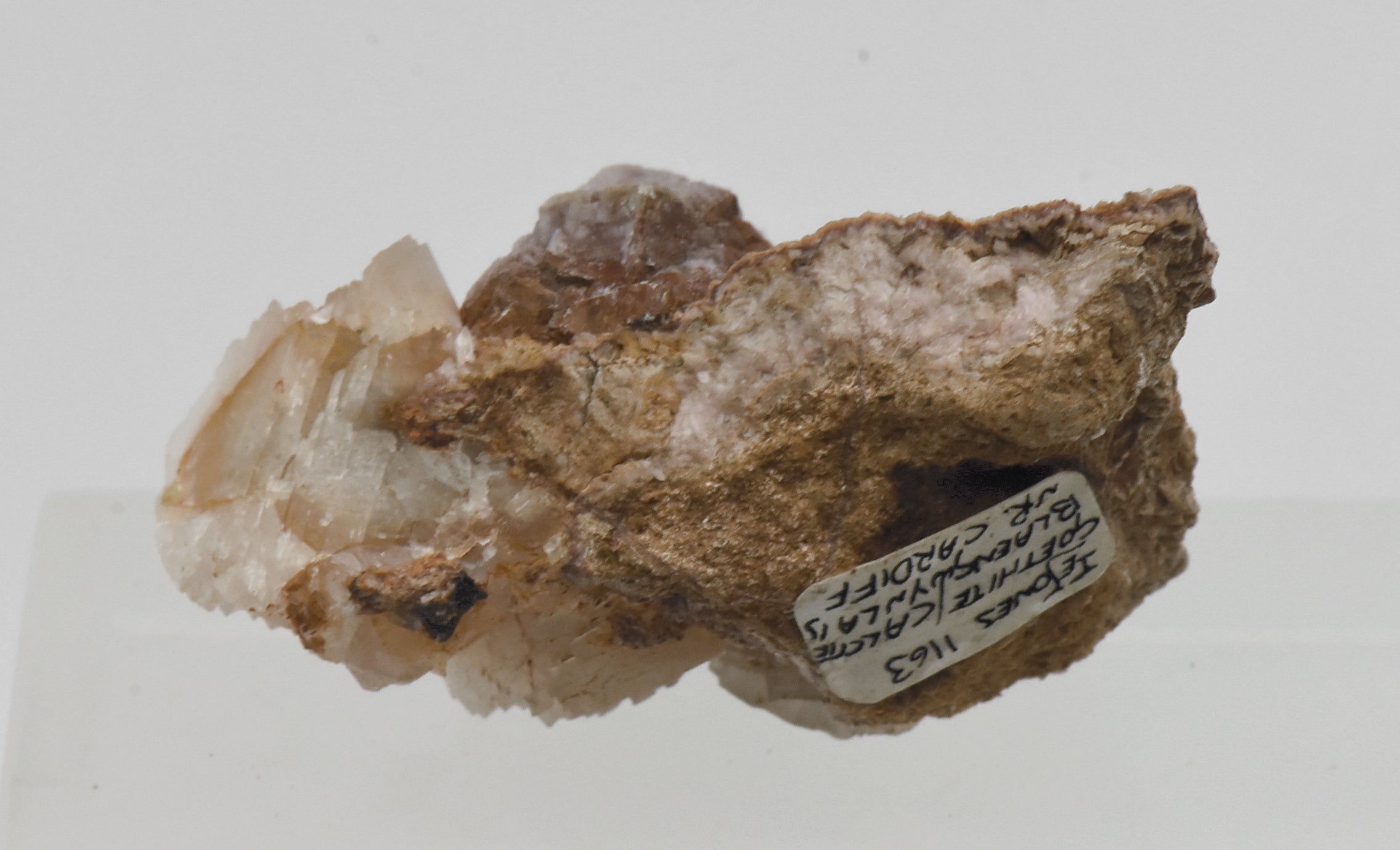 Calcite with Goethite Pseudomorph of Pyrite - Wales