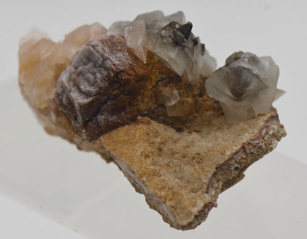 Calcite with Goethite Pseudomorph of Pyrite - Wales